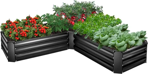 Kit de Cama de Jardín Elevada, Macetero Galvanizado de 5x5x1 pies, Cajas de Jardín Elevado Altas para Exteriores, Camas de Jardín Elevado de Metal