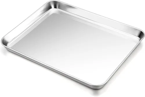 Miniatura 19 de P&P CHEF Bandeja para hornear galletas de 9 pulgadas, bandeja de acero inoxidable para cocina, utensilios para horno para múltiples usos, aspecto
