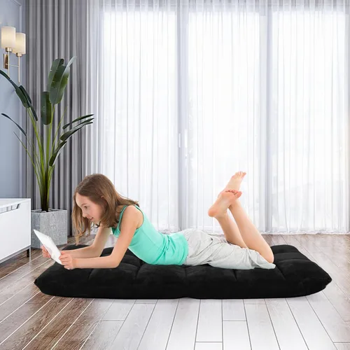 Miniatura 3 de Silla de suelo con soporte para el respaldo, silla reclinable plegable ajustable de 14 posiciones, silla de meditación con marco de acero, silla
