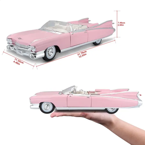 Miniatura 8 de 1959 Cadillac Eldorado Biarritz Convertible, Rosa - Maisto Premiere 36813-Modelo de coche de juguete de metal fundido a escala 1/18 por Maisto