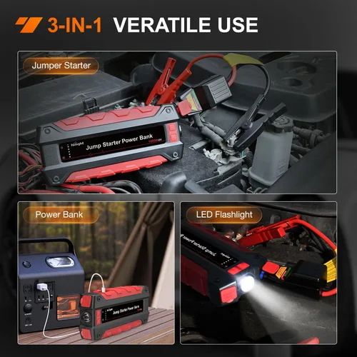 Miniatura 5 de Nilight Arrancador de Batería de Coche de 1000A para Motores de Gasolina de hasta 6.0L y Diésel de 4.0L de 12V Paquete Amplificador de Arranque