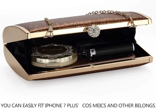 Miniatura 5 de Bolsos de embrague de noche para mujer, marco de metal, bolso de noche, bolso de noche, bolso de boda, fiesta de graduación, cócteles nupciales