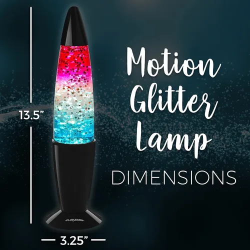 Miniatura 4 de Playlearn - Lámpara de purpurina de 13.5 pulgadas, USB, cristal, lámpara de noche con purpurina