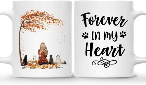 Miniatura 21 de Gossby Taza personalizada con texto en inglés "Being a Cat Mom", regalo personalizado para mujeres con diseño, nombre, raza de gato, cumpleaños, día