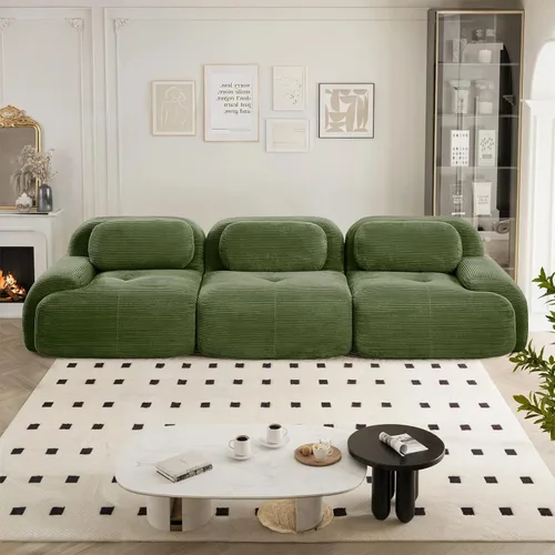 Miniatura 2 de Sofá modular sin hueso comprimido de espuma viscoelástica de 117 pulgadas, sofás seccionales grandes de 3 plazas para sala de estar, sofá modular