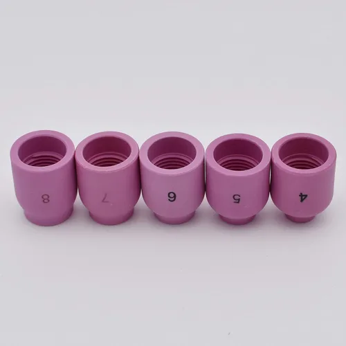 Miniatura 8 de 10 unids TIG lente gas alúmina boquilla cerámica taza 53n58 53n59 53n60 53n61 53n61s #4 #5 #6 # 7 #8 para la antorcha de soldadura TIG 9 20 25