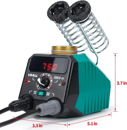 Miniatura 7 de Kit de combustión de madera de doble pluma YIHUA 939D-VI con pantalla digital con 20 puntas de alambre, pluma de combustión de madera desmontable, 2