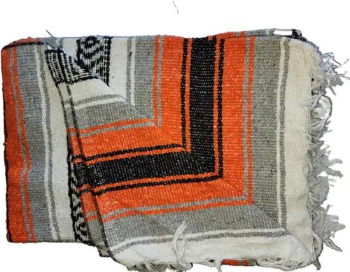 Miniatura 2 de Manta de Falsa mexicana de 52 x 77 pulgadas, auténtica manta de yoga tejida a mano, manta Navajo, manta de camping, manta de picnic, manta de silla