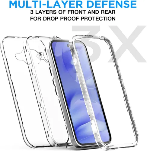 Miniatura 3 de AICase Funda transparente para Google Pixel 9a (6.3 pulgadas), resistente protección contra caídas, cuerpo completo, a prueba de golpes, a prueba