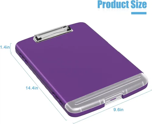 Miniatura 4 de Hongri Portapapeles con Almacenamiento con Soporte para Bolígrafo, Carpeta Portapapeles de Enfermería de 8.5 x 11 con Apertura Lateral, Alta