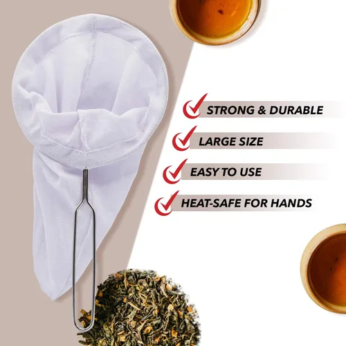 Miniatura 4 de Filtro de Té Estilo Tradicional Tailandés de Acero Inoxidable Tamaño 3 Pulgadas, Uso Amistoso y Duradero, Compatible con Todos los Tipos de Té
