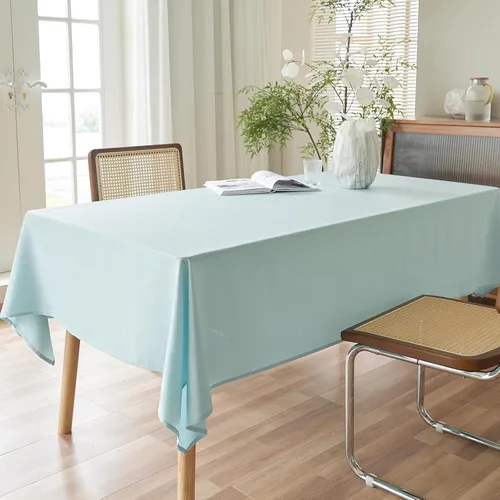 Miniatura 3 de AUSSPVOCT 2 manteles de lino texturizado para mesa rectangular, 52 x 70 pulgadas, mantel rectangular impermeable, lavable, tela para mesa