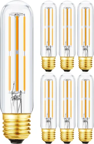 Miniatura 14 de LEOOLS Bombillas LED T9 vintage equivalentes a 40 W, 2700 K blanco cálido, 400 lúmenes, bombillas tubulares Edison regulables de 4 W, vidrio