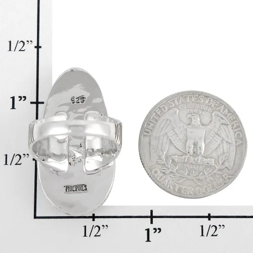 Miniatura 4 de Anillo de plata de ley con piedras preciosas y turquesa (SELECCIONAR color)