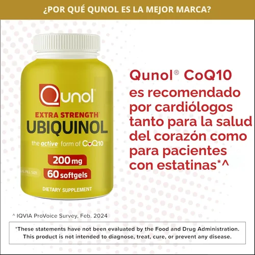 Miniatura 7 de Qunol Ubiquinol CoQ10 cápsulas blandas de 200 mg, potente antioxidante para la salud cardíaca y vascular, esencial para la producción de energía