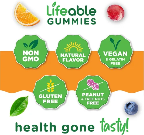 Miniatura 3 de Gomitas de Glucosa Lifeable - Gomitas de Sabor Natural de Gran Gusto - Sin Gluten y Sin OMG - Masticables - para Adultos y Niños - 90 Gomitas