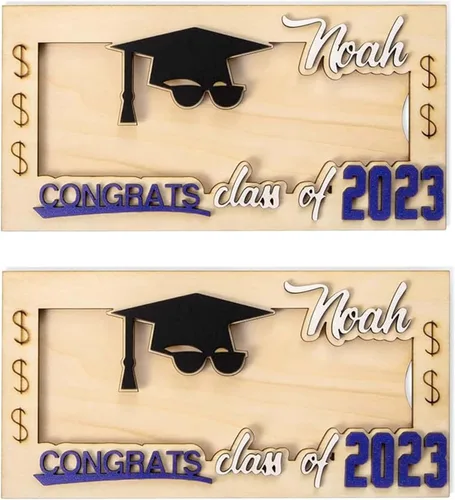 Miniatura 10 de Titular de regalo de dinero de graduación con nombre personalizado, caja de tarjetas de graduación, soporte para dinero de la clase de 2024, regalo