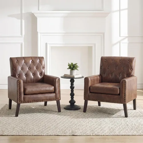 Miniatura 29 de Sillas decorativas modernas de mediados de siglo, silla de oficina de felpilla beige para recepción, silla de club tapizada para sala de estar