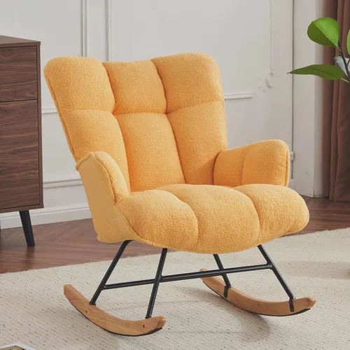 Miniatura 9 de Mecedora de peluche para bebé, tapizado para bebé, para adultos, para interiores, cómodas sillas de lactancia compactas de sherpa para espacios
