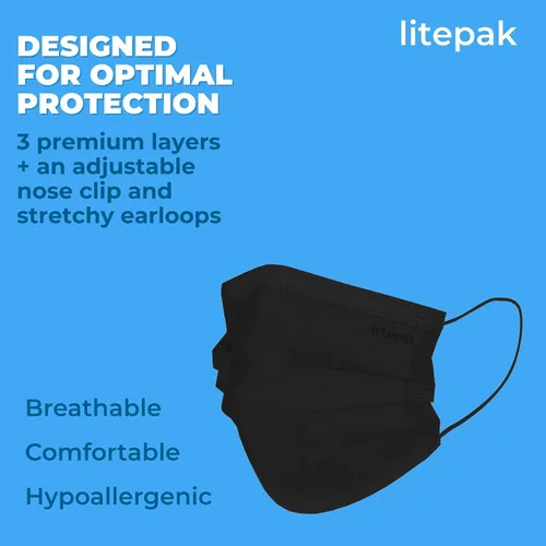 Miniatura 5 de Litepak 2,000 mascarillas desechables - Cubrebocas transpirable para el hogar y la oficina
