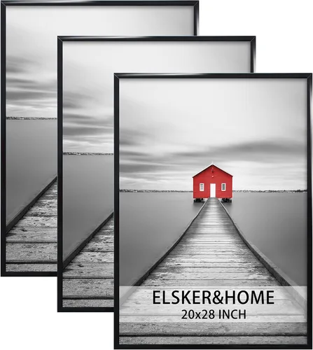 Miniatura 46 de ELSKER&HOME 18x24 Marco para Póster 3 Pack, Marco Plateado para Montaje Horizontal o Vertical en la Pared, Resistente y a Prueba de Arañazos
