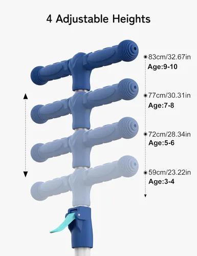 Miniatura 2 de Besrey - Patinete para niños de 3 a 10 años, patinete plegable de 3 ruedas con altura ajustable, ruedas con luz LED, plataforma extra ancha