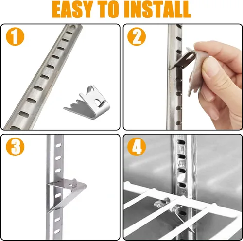 Miniatura 4 de 920158 Clip para estante del congelador, clip de acero inoxidable para estante del refrigerador, soporte de estante del enfriador del congelador