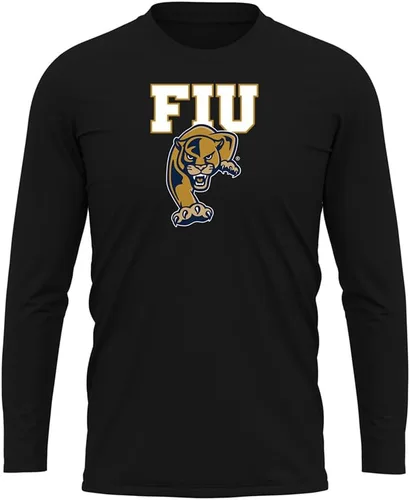 Miniatura 40 de Camisa deportiva de manga larga oficial de la NCAA Collegiate para hombre, colección negra con logotipo primario