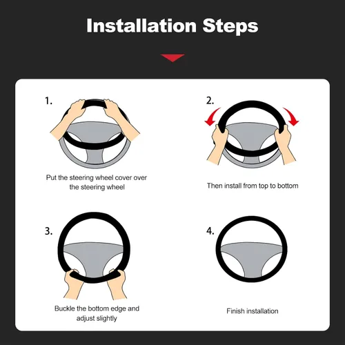 Miniatura 5 de Ergocar Fundas para volante, tipo D, de fibra de carbono, cubierta de volante de cuero, forro de malla antideslizante, adecuado para volante de 15