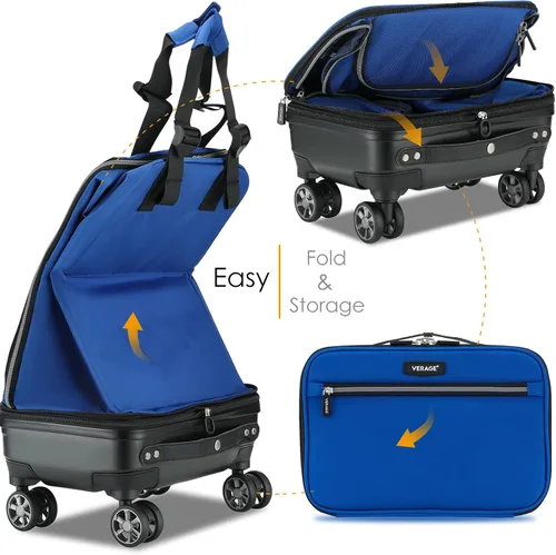 Miniatura 2 de Verage Bolsa de equipaje plegable expandible con ruedas giratorias desmontables, Azul, Maleta Fashion Blue 21