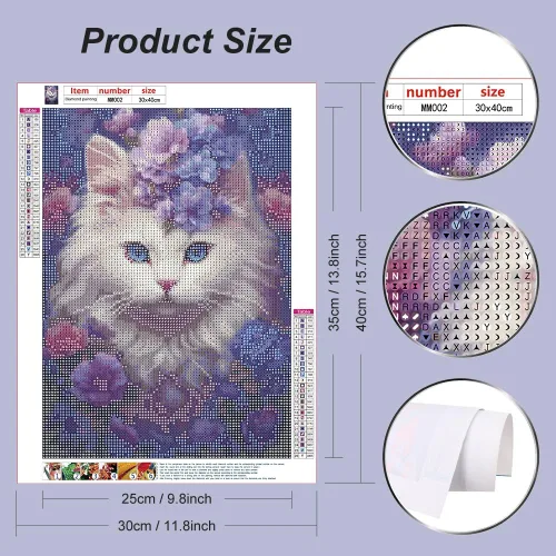Miniatura 2 de WSLWXSHM Kits de pintura de diamantes para adultos, kits de arte de diamantes redondos de taladro completo, pintura 5D con diamantes, manualidades