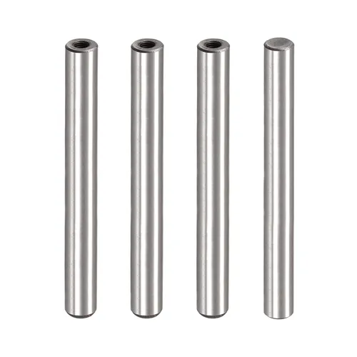 Miniatura 10 de uxcell Pasador de rosca interna M6, 4 unidades, 0.472x5.906 in, biselado, acero al carbono, cilíndrico, para cama, estantería, dispositivos