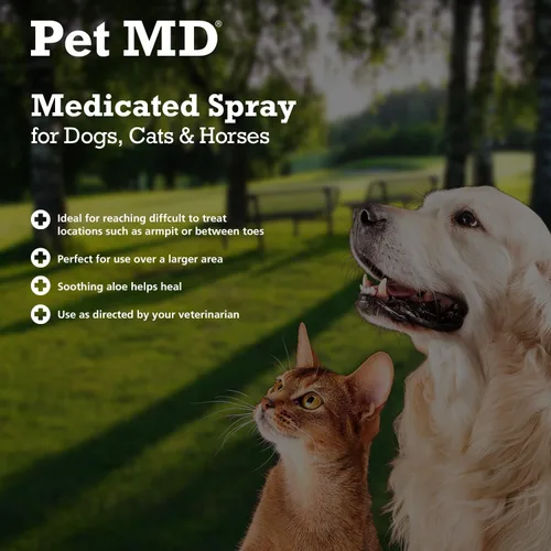 Miniatura 3 de Aerosol medicinal antiséptico y antifúngico para perros, gatos y caballos con clorhexidina, ketoconazol, ácidos grasos esenciales, aloe y vitamina