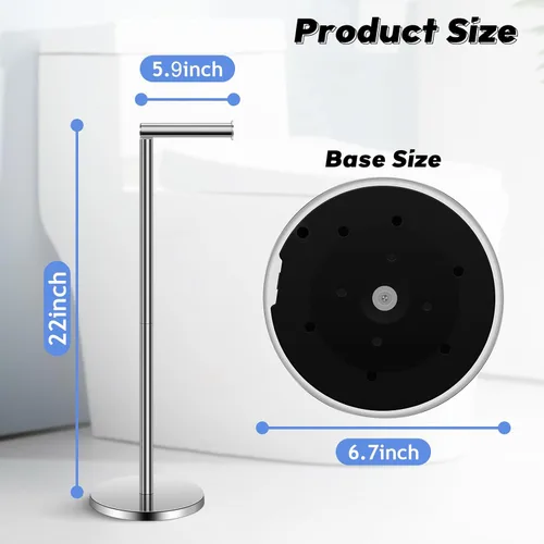 Miniatura 2 de TACGEA Soporte para papel higiénico, soporte para rollo de papel higiénico de baño, acero inoxidable, almacenamiento para 4 rollos de papel Plateado