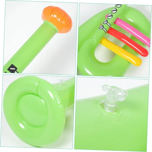 Miniatura 9 de TOYANDONA Instrumento musical inflable, 6 piezas, instrumento inflable para banjo, trompeta, cuerno, premios de carnaval, decoraciones de fiesta