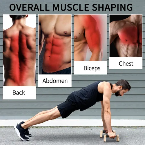 Miniatura 3 de Barras paraletas, barras de madera con muñequeras para hombres y mujeres, barras de entrenamiento de pie de mano para gimnasio en casa