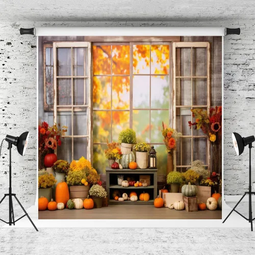Miniatura 16 de Kate Fondo de fotografía para el día de Acción de Gracias, otoño, calabaza, decoración del hogar, fondo para niños, fiesta, estudio (7 x 5 pies)