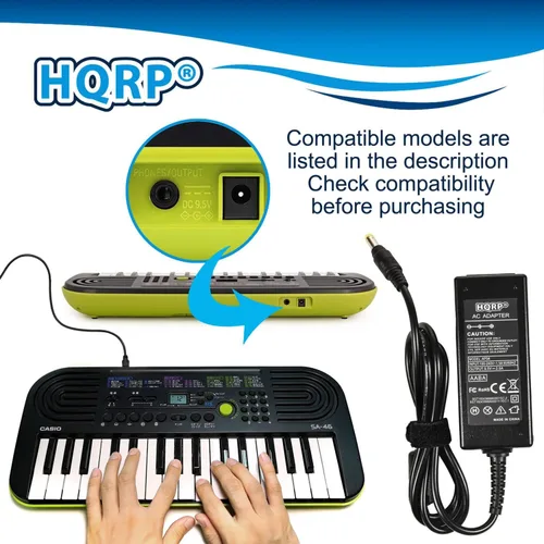 Miniatura 7 de HQRP Adaptador de CA compatible con Casio CTK-2200 / CTK2200 / CTK-2080 / CTK2080 / CTK-2300 / CTK2300 Cable de alimentación de teclados más