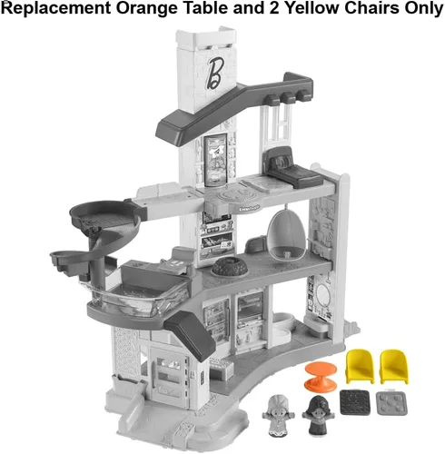 Miniatura 3 de Piezas de repuesto para el juego Fisher-Price Little People Figure HCF61, inspirado en Barbie Dreamhouse, incluye una mesa naranja y 2 sillas
