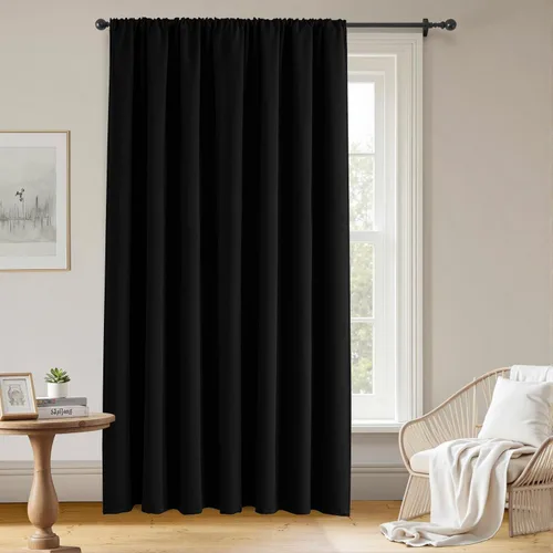 Miniatura 53 de Cortinas opacas para sala de estar, cortinas 100% opacas de 90 pulgadas de largo, juego de 2 paneles de 2 paneles, con aislamiento térmico, pestaña