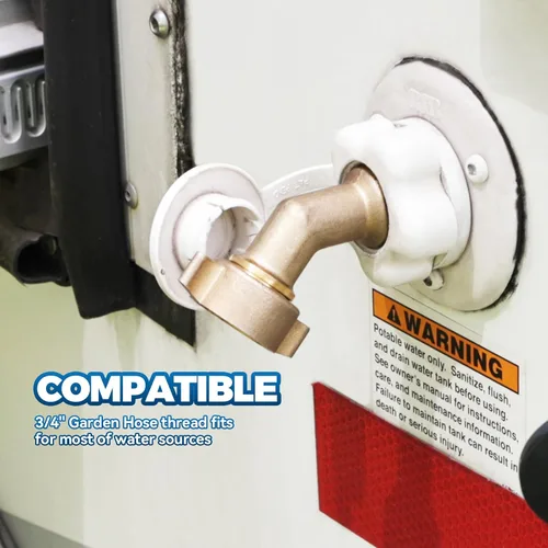 Miniatura 4 de RVGUARD Adaptador de manguera de agua de codo, conector de codo de manguera de jardín de 45 grados, elimina la tensión en la manguera de agua de RV