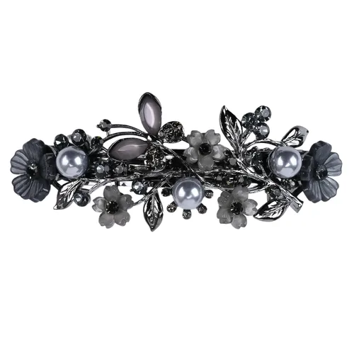 Miniatura 12 de Pasadores de pelo de perlas, pinzas de cristal para el cabello, diseño francés, para novia, diamantes de imitación, elegante soporte para cola