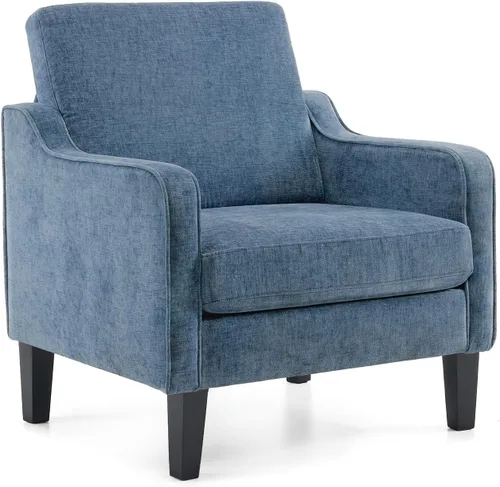 Miniatura 19 de VINGLI Juego de 2 Sillas de Acento Modernas, Sillas Beige para Sala de Estar, Sillón Cómodo para Dormitorio, Silla de Sofá Tapizada, Silla