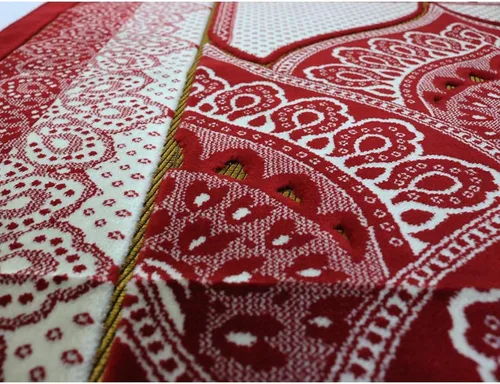 Miniatura 4 de Modefa Alfombra de oración islámica grande y ancha de terciopelo – Janamaz Sajada musulmana – Alfombra gruesa de oración turca para hombres