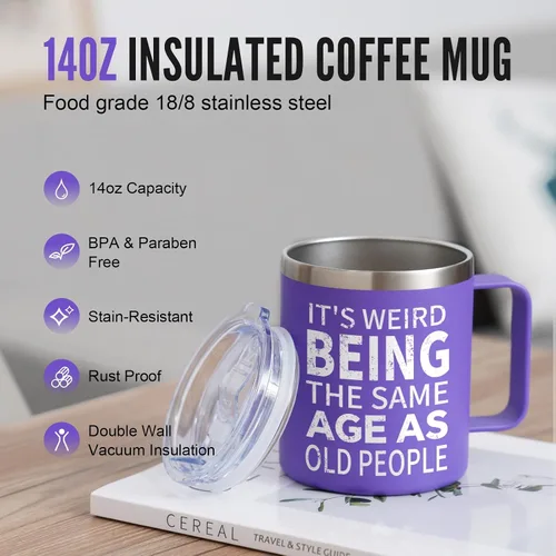Miniatura 3 de NOWWISH Regalos de Navidad para mujeres, es raro tener la misma edad que personas mayores Taza, regalos divertidos de cumpleaños para mujeres, mamá