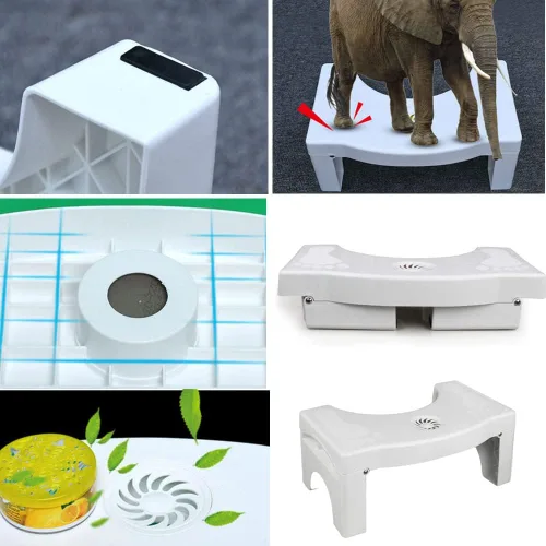 Miniatura 6 de Taburete de inodoro plegable de 7 pulgadas, de plástico, antideslizante, plegable, taburete de baño para niños y adultos, taburete de ayuda