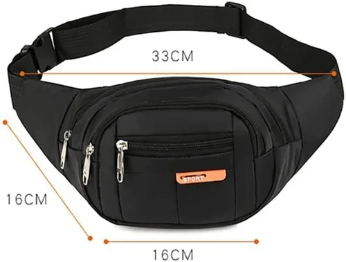 Miniatura 5 de Yerchic Riñonera de viaje, Negro, S