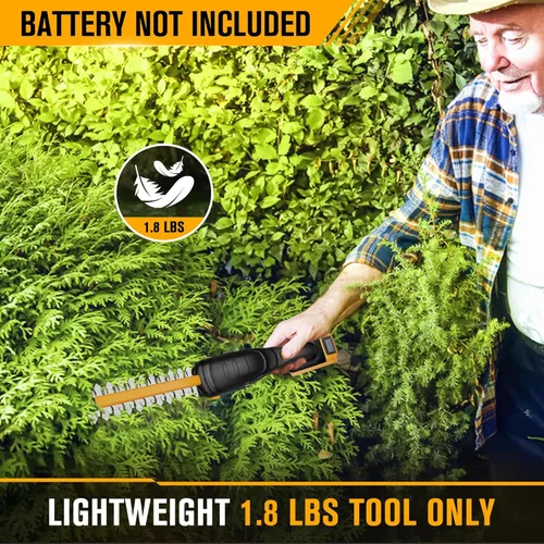 Miniatura 5 de HEINPRO Recortadora de setos inalámbrica compatible con batería DEWALT 20V MAX 2-en-1 pequeña recortadora eléctrica para arbustos y cortadora