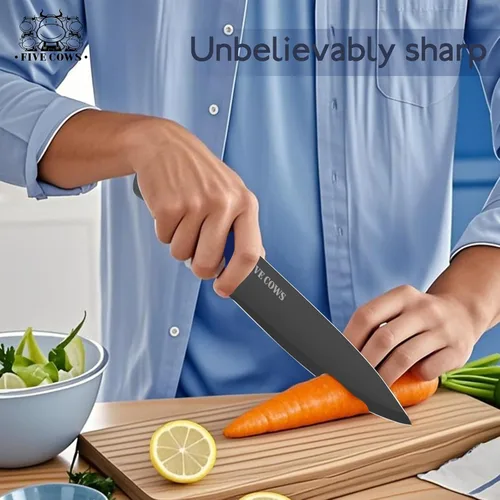 Miniatura 5 de Juego de 14 piezas de cuchillos de cocina con bloque y afilador de acero inoxidable alemán de alto carbono, cuchillos de chef afilados como navaja