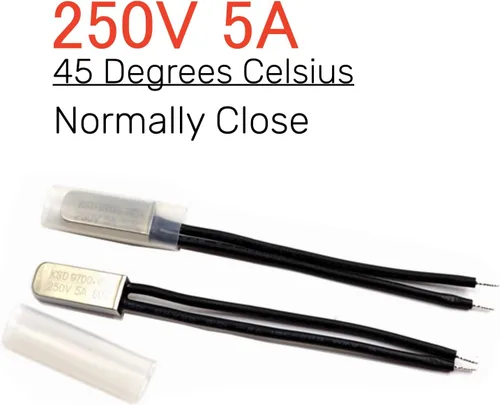 Miniatura 2 de 15 unids termostato 113.0 °F normalmente cerrado interruptor controlador de temperatura N.C 5A 250V interruptor térmico de metal KSD9700